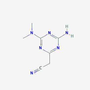 molecular formula C7H10N6 B1277359 [4-Amino-6-(dimethylamino)-1,3,5-triazin-2-yl]acetonitrile CAS No. 21320-38-7