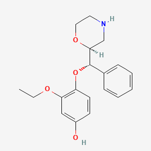 molecular formula C19H23NO4 B12773591 Hydroxy esreboxetine (4-hydroxy ethoxyphenoxy ring)- CAS No. 252570-33-5