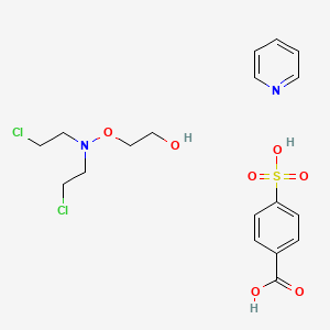 molecular formula C18H24Cl2N2O7S B12773602 N-(2-(p-Carboxybenzenesulfonyloxy)ethoxy)-2,2'-dichlorodiethylamine pyridine salt CAS No. 95023-27-1