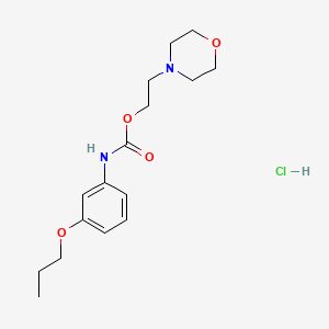 molecular formula C16H25ClN2O4 B12773651 Carbamic acid, (3-propoxyphenyl)-, 2-(4-morpholinyl)ethyl ester, monohydrochloride CAS No. 112922-90-4