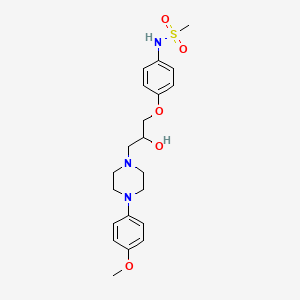 molecular formula C21H29N3O5S B12773673 N-(4-(2-Hydroxy-3-(4-(4-methoxyphenyl)-1-piperazinyl)propoxy)phenyl)methanesulfonamide CAS No. 64511-35-9