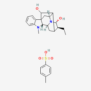 molecular formula C27H34N2O5S B12773681 Ajmaline, p-toluenesulfonate CAS No. 168700-00-3