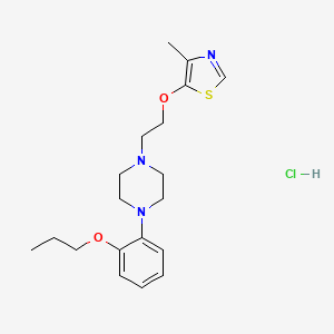 molecular formula C19H28ClN3O2S B12773728 Piperazine, 1-(2-((4-methyl-5-thiazolyl)oxy)ethyl)-4-(2-propoxyphenyl)-, monohydrochloride CAS No. 136996-72-0