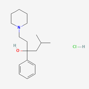 molecular formula C18H30ClNO B12773758 1-Piperidinepropanol, alpha-isobutyl-alpha-phenyl-, hydrochloride CAS No. 857191-34-5