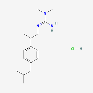 molecular formula C16H28ClN3 B12773766 N,N-Dimethyl-N'-(2-(4-(2-methylpropyl)phenyl)propyl)guanidine hydrochloride CAS No. 120570-73-2