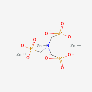 molecular formula C3H6NO9P3Zn3 B12773773 (Nitrilotris(methylene))trisphosphonic acid, zinc salt CAS No. 68413-74-1