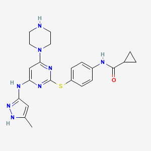 molecular formula C22H26N8OS B12773795 Desmethyltozasertib CAS No. 639089-60-4