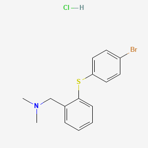 molecular formula C15H17BrClNS B12773812 Benzenemethanamine, 2-((4-bromophenyl)thio)-N,N-dimethyl-, hydrochloride CAS No. 139009-38-4