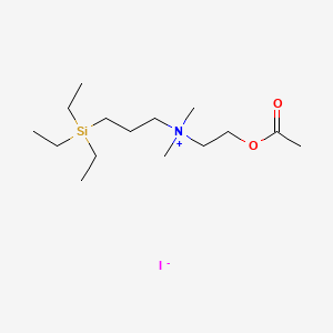 molecular formula C15H34INO2Si B12773824 Dimethyl(2-hydroxyethyl)(3-(triethylsilyl)propyl)ammonium iodide acetate CAS No. 84584-69-0
