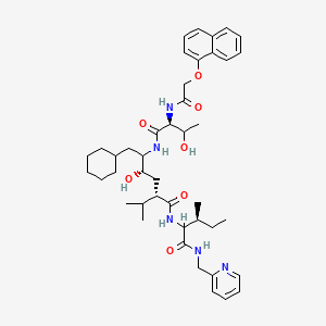 molecular formula C43H61N5O7 B12773837 Noa-Thr-CVA-Ile-Amp CAS No. 146363-75-9