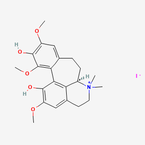 molecular formula C22H28INO5 B12773878 Multifluoramine methiodide CAS No. 146475-87-8