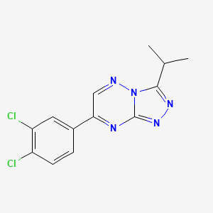 molecular formula C13H11Cl2N5 B12773909 1,2,4-Triazolo(4,3-b)(1,2,4)triazine, 7-(3,4-dichlorophenyl)-3-(1-methylethyl)- CAS No. 86869-96-7