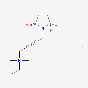 molecular formula C13H23IN2O B12773910 N,N-Dimethyl-N-ethyl-4-(2-methyl-5-oxo-1-pyrrolidinyl)-2-butyn-1-aminium iodide CAS No. 112483-24-6