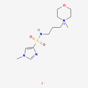 molecular formula C12H23IN4O3S B12773976 4-Methyl-4-(3-(((1-methyl-1H-imidazol-4-yl)sulfonyl)amino)propyl)morpholinium iodide CAS No. 137048-81-8