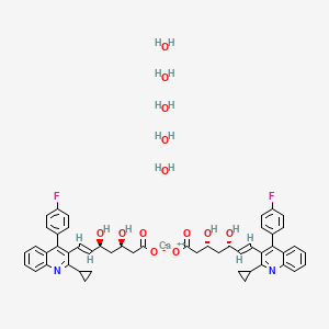 molecular formula C50H56CaF2N2O13 B12774011 Pitavastatin calcium hydrate CAS No. 1852536-33-4