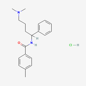 molecular formula C20H27ClN2O B12774012 Benzamide, N-(4-(methylamino)-1-phenylbutyl)-4-methyl-, hydrochloride CAS No. 80704-41-2