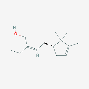 molecular formula C14H24O B12774022 2-Buten-1-ol, 2-ethyl-4-((1R)-2,2,3-trimethyl-3-cyclopenten-1-yl)-, (2Z)- CAS No. 204581-21-5
