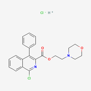molecular formula C22H22Cl2N2O3 B12774082 hydron;2-morpholin-4-ylethyl 1-chloro-4-phenylisoquinoline-3-carboxylate;chloride CAS No. 89928-72-3
