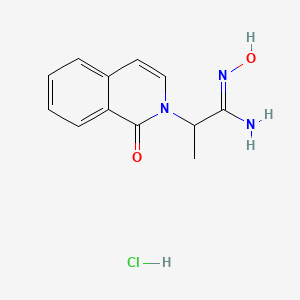 molecular formula C12H14ClN3O2 B12774086 N-Hydroxy-alpha-methyl-1-oxo-2(1H)-isoquinolineethanimidamide monohydrochloride CAS No. 85475-43-0
