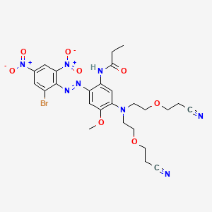 molecular formula C26H29BrN8O8 B12774089 Propanamide, N-[5-[bis[2-(2-cyanoethoxy)ethyl]amino]-2-[(2-bromo-4,6-dinitrophenyl)azo]-4-methoxyphenyl]- CAS No. 71598-19-1