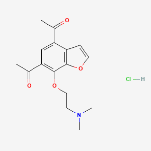 molecular formula C16H20ClNO4 B12774094 Ethylamine, 2-((4,6-diacetyl-7-benzofuranyl)oxy)-N,N-dimethyl-, hydrochloride CAS No. 90138-44-6