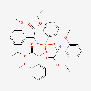 molecular formula C39H44O12Si B12774097 2,2',2''-((Phenylsilylidyne)trioxy)tris(2-(o-methoxyphenyl)acetic acid) triethyl ester CAS No. 85912-48-7