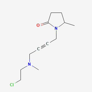 molecular formula C12H19ClN2O B12774100 N-(4-((2-Chloroethyl)methylamino)-2-butynyl)-5-methyl-2-pyrrolidone 