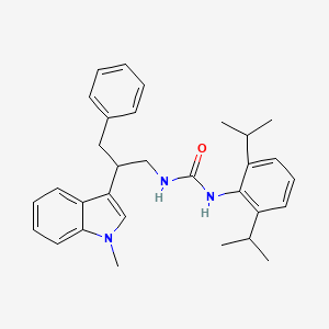 molecular formula C31H37N3O B12774111 N-(2,6-Bis(1-methylethyl)phenyl)-N'-(2-(1-methyl-1H-indol-3-yl)-3-phenylpropyl)urea CAS No. 145131-41-5