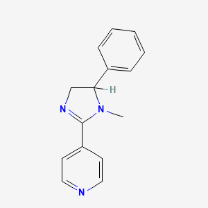 molecular formula C15H15N3 B12774119 4-(4,5-Dihydro-1-methyl-5-phenyl-1H-imidazol-2-yl)pyridine CAS No. 86002-63-3