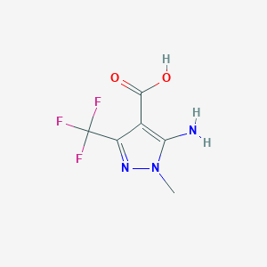 molecular formula C6H6F3N3O2 B1277412 5-amino-1-methyl-3-(trifluoromethyl)-1H-Pyrazole-4-carboxylic acid CAS No. 317806-51-2