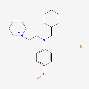 molecular formula C22H37BrN2O B12774158 1-(2-(N-(Cyclohexylmethyl)-p-anisidino)ethyl)-1-methyl-piperidinium bromide CAS No. 102207-25-0