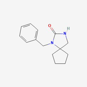 molecular formula C14H18N2O B12774181 1,3-Diazaspiro(4.4)nonan-2-one, 1-benzyl- CAS No. 111964-37-5