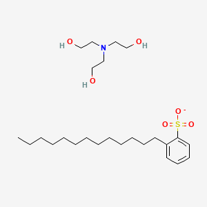 molecular formula C25H46NO6S- B12774199 Triethanolamine tridecylbenzenesulfonate CAS No. 61886-59-7