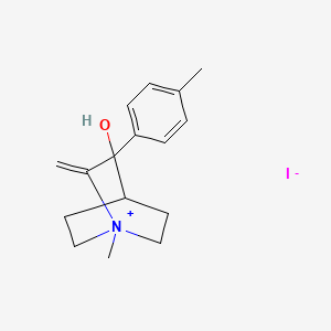 molecular formula C16H22INO B12774207 3-Hydroxy-1-methyl-2-methylene-3-(p-tolyl)quinuclidinium iodide CAS No. 82380-44-7