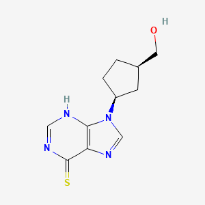 molecular formula C11H14N4OS B12774230 Cyclopentanemethanol, cis-3-(6-Mercapto-9H-purin-9-yl)- CAS No. 118237-84-6