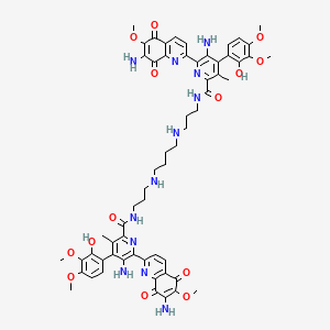 molecular formula C60H66N12O14 B12774232 Streptonigrin dimer CAS No. 99533-81-0