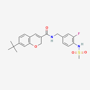 molecular formula C22H25FN2O4S B12774254 tert-Butylchromenamido fluorobenzyl methanesulfonamide CAS No. 1225570-30-8