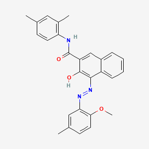 molecular formula C27H25N3O3 B12774284 2-Naphthalenecarboxamide, N-(2,4-dimethylphenyl)-3-hydroxy-4-((2-methoxy-5-methylphenyl)azo)- CAS No. 75199-14-3