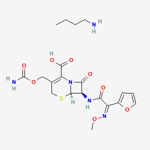molecular formula C20H27N5O8S B12774345 Cefuroxime butyl ammonium CAS No. 403736-96-9