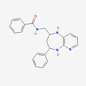 molecular formula C22H22N4O B12774396 N-((4-Phenyl-2,3,4,5-tetrahydro-1H-pyrido(2,3-b)(1,4)diazepin-2-yl)methyl)benzamide CAS No. 87474-36-0