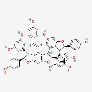 molecular formula C56H42O12 B12774399 Flexuosol A CAS No. 205440-11-5