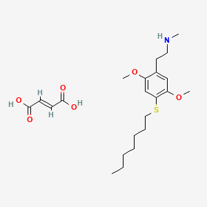 molecular formula C22H35NO6S B12774424 N-Methyl-2-(4-(heptylthio)-2,5-dimethoxyphenyl)ethylamine maleate CAS No. 129658-31-7