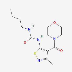 molecular formula C14H22N4O3S B12774435 Morpholine, 4-((5-(((butylamino)carbonyl)amino)-3-methyl-4-isothiazolyl)carbonyl)- CAS No. 154807-49-5