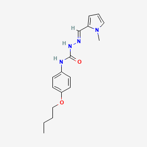 molecular formula C17H22N4O2 B12774439 Semicarbazide, 4-(p-butoxyphenyl)-1-((1-methyl-2-pyrrolyl)methylene)- CAS No. 119034-04-7