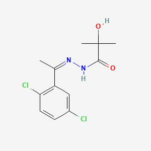 molecular formula C12H14Cl2N2O2 B12774447 2-Methyllactic acid (2,5-dichloro-alpha-methylbenzylidene)hydrazide CAS No. 128153-89-9