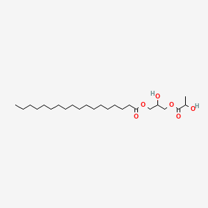 molecular formula C24H46O6 B12774454 Octadecanoic acid, 2-hydroxy-3-(2-hydroxy-1-oxopropoxy)propyl ester CAS No. 50825-77-9