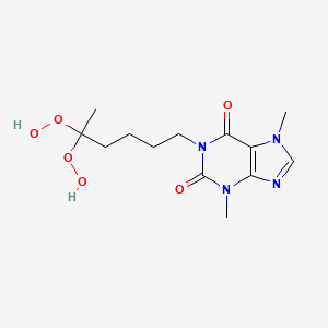 molecular formula C13H20N4O6 B12774484 Pentoxifylline gem-dihydroperoxide CAS No. 1243654-85-4