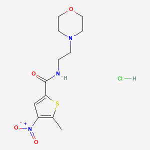 molecular formula C12H18ClN3O4S B12774493 2-Thiophenecarboxamide, 5-methyl-N-(2-(4-morpholinyl)ethyl)-4-nitro-, monohydrochloride CAS No. 133628-24-7