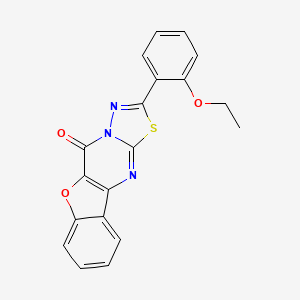 molecular formula C19H13N3O3S B12774587 5H-Benzofuro(3,2-d)-1,3,4-thiadiazolo(3,2-a)pyrimidin-5-one, 2-(2-ethoxyphenyl)- CAS No. 88753-85-9