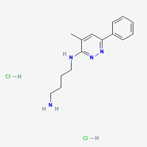 molecular formula C15H22Cl2N4 B12774606 1,4-Butanediamine, N-(4-methyl-6-phenyl-3-pyridazinyl)-, dihydrochloride, hydrate CAS No. 86663-01-6